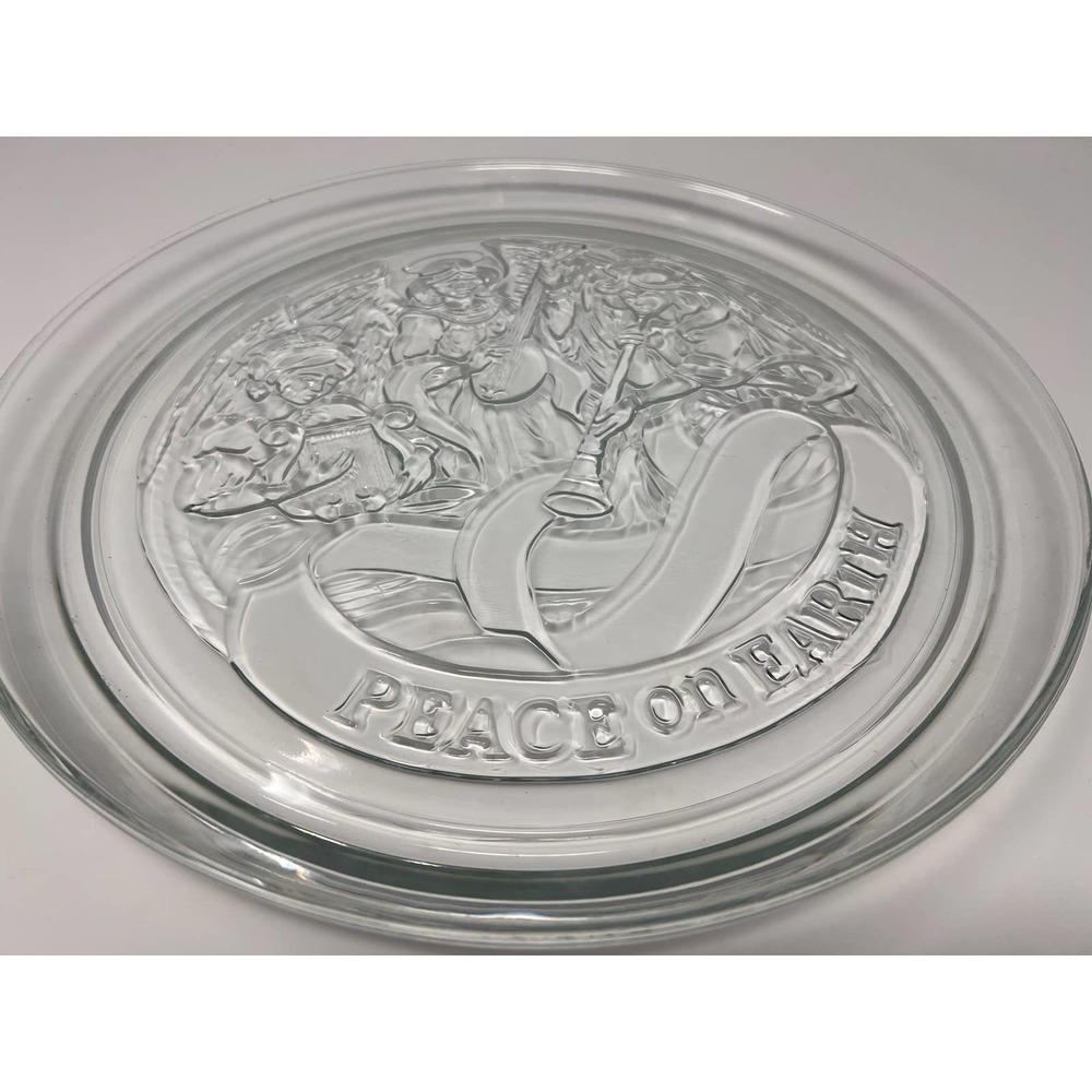 Indiana Glass Peace on Earth Angels with Instruments Platter‎ 13"